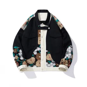 Unisex Versatile Casual Embroidery Denim Coats