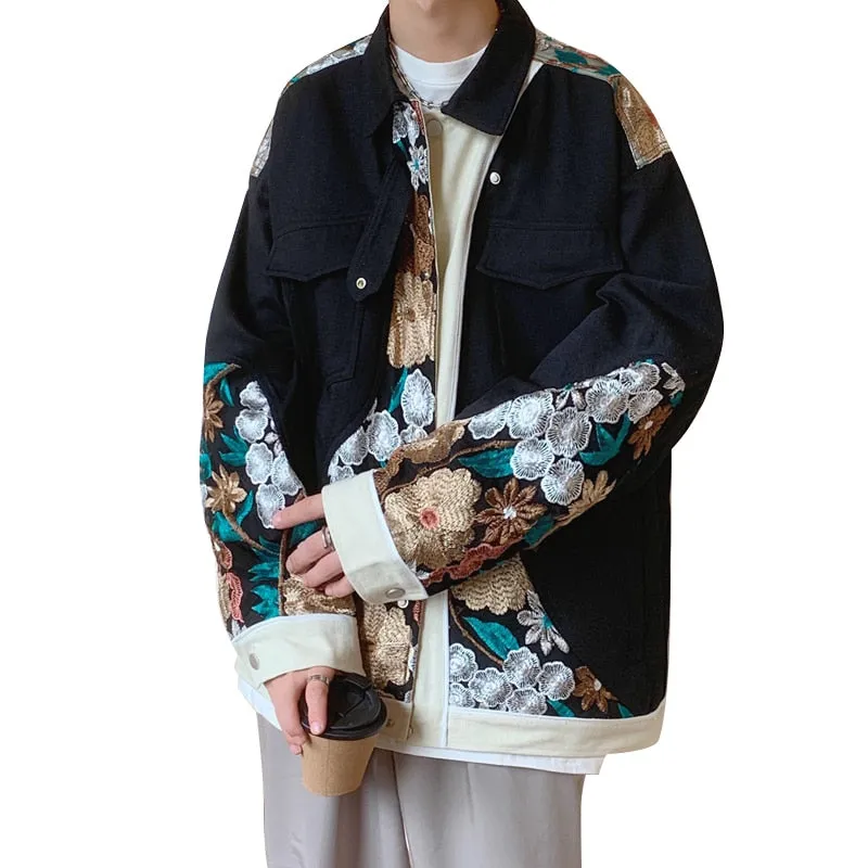 Unisex Versatile Casual Embroidery Denim Coats