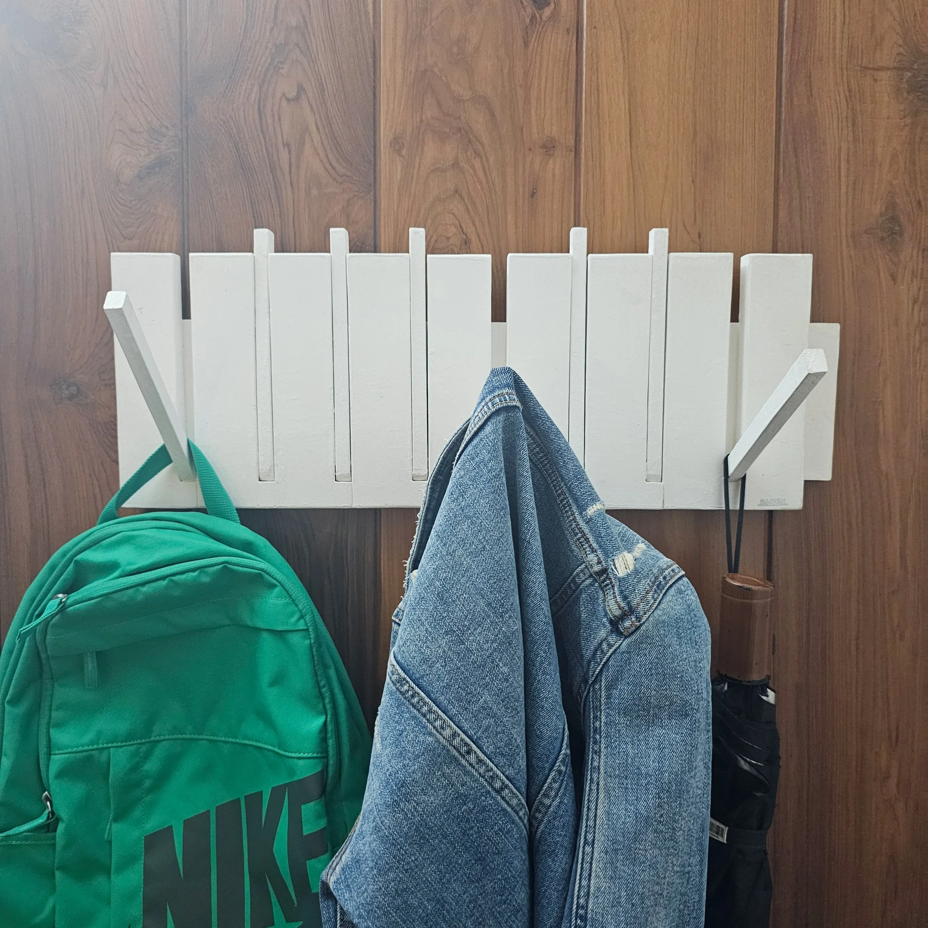 Wall Mounted Coat Rack - Wooden Rack  for Bedroom & Living Room- Large and Versatile