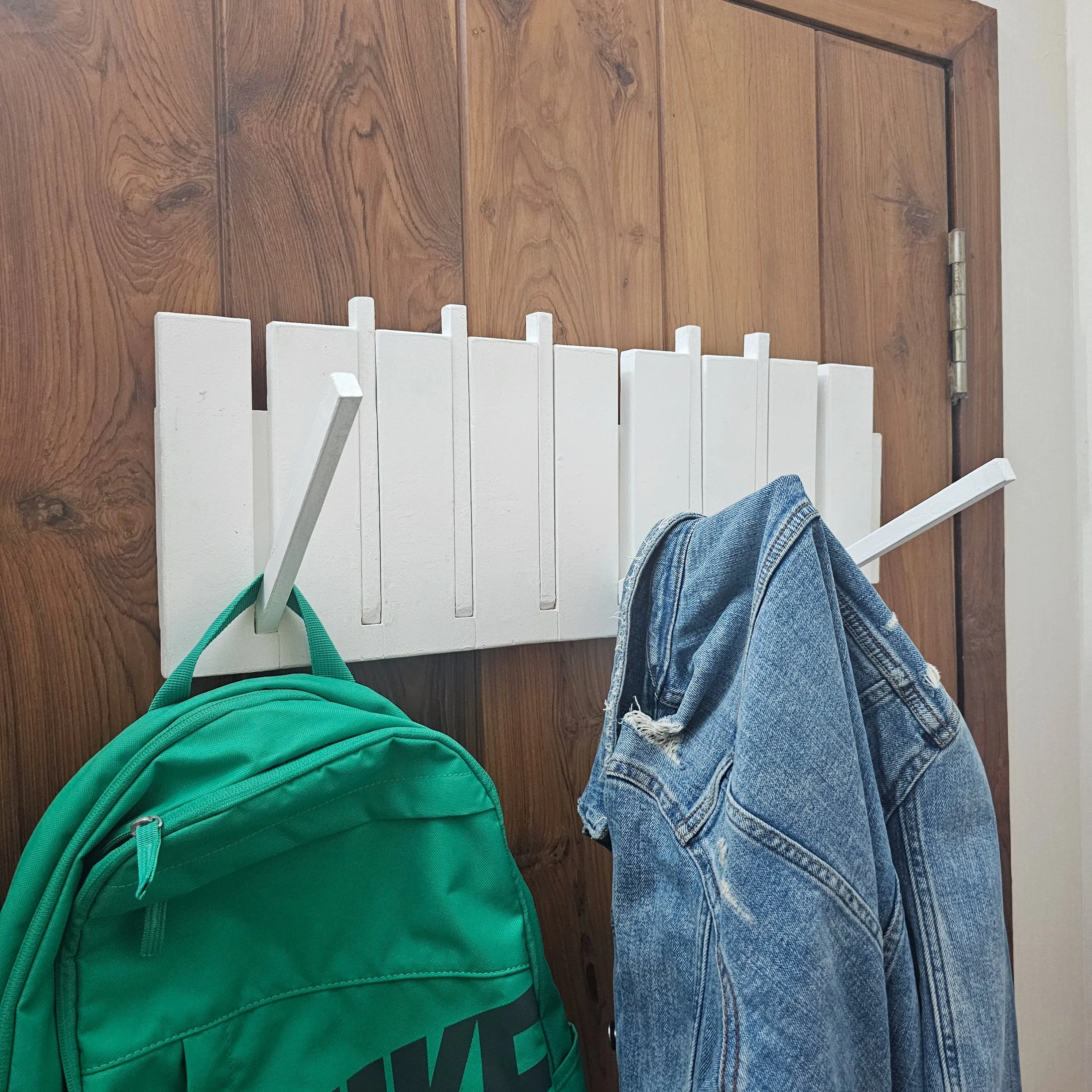 Wall Mounted Coat Rack - Wooden Rack  for Bedroom & Living Room- Large and Versatile