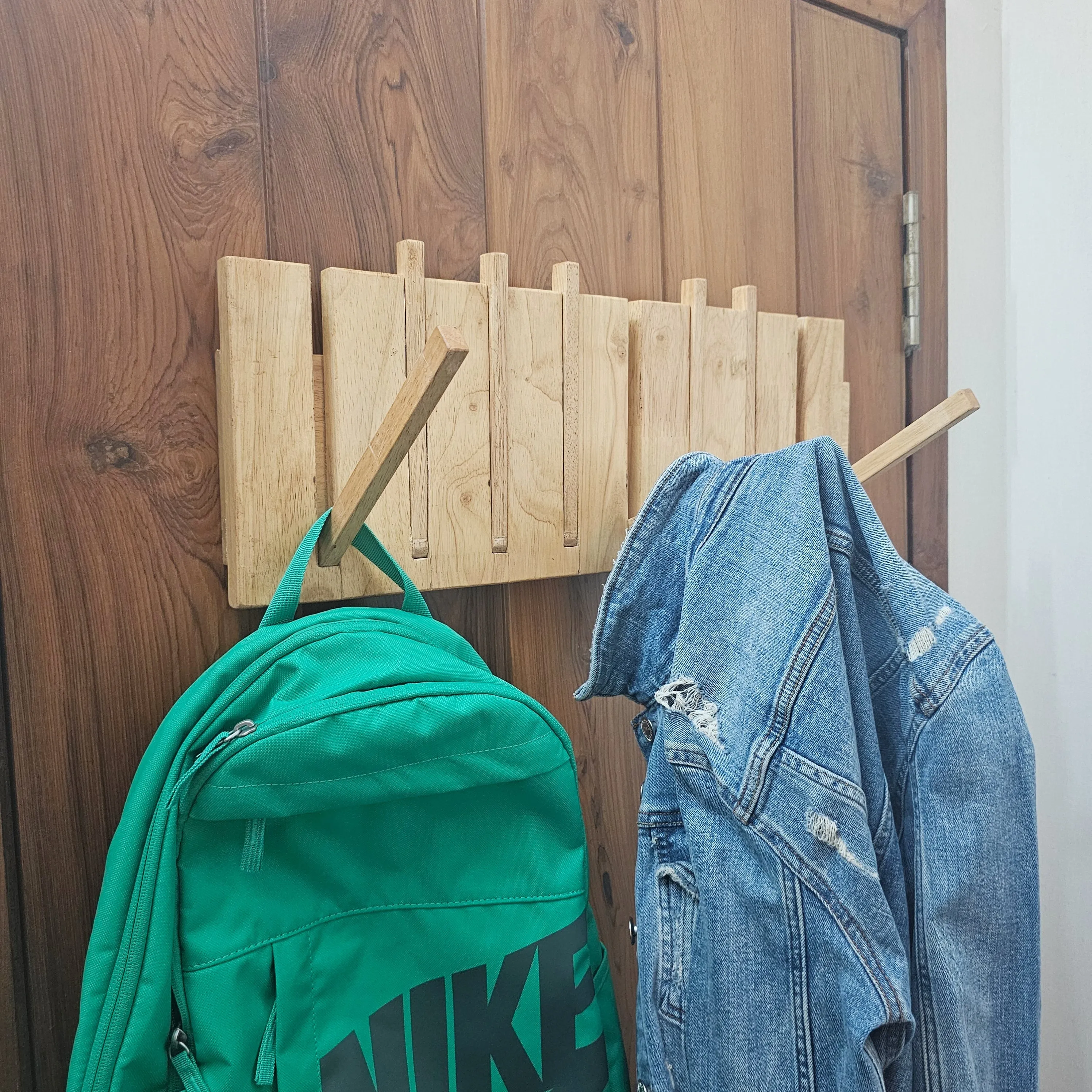 Wall Mounted Coat Rack - Wooden Rack  for Bedroom & Living Room- Large and Versatile