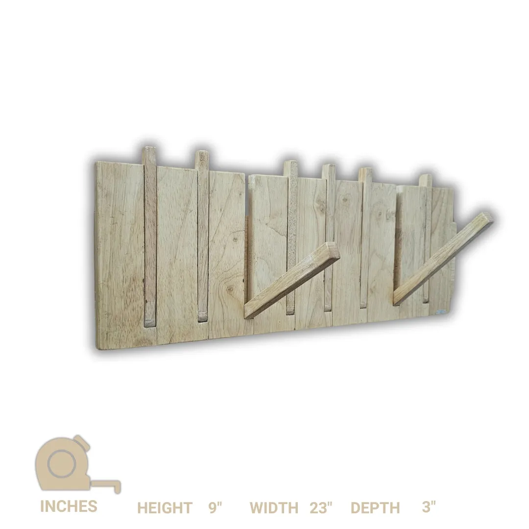 Wall Mounted Coat Rack - Wooden Rack  for Bedroom & Living Room- Large and Versatile