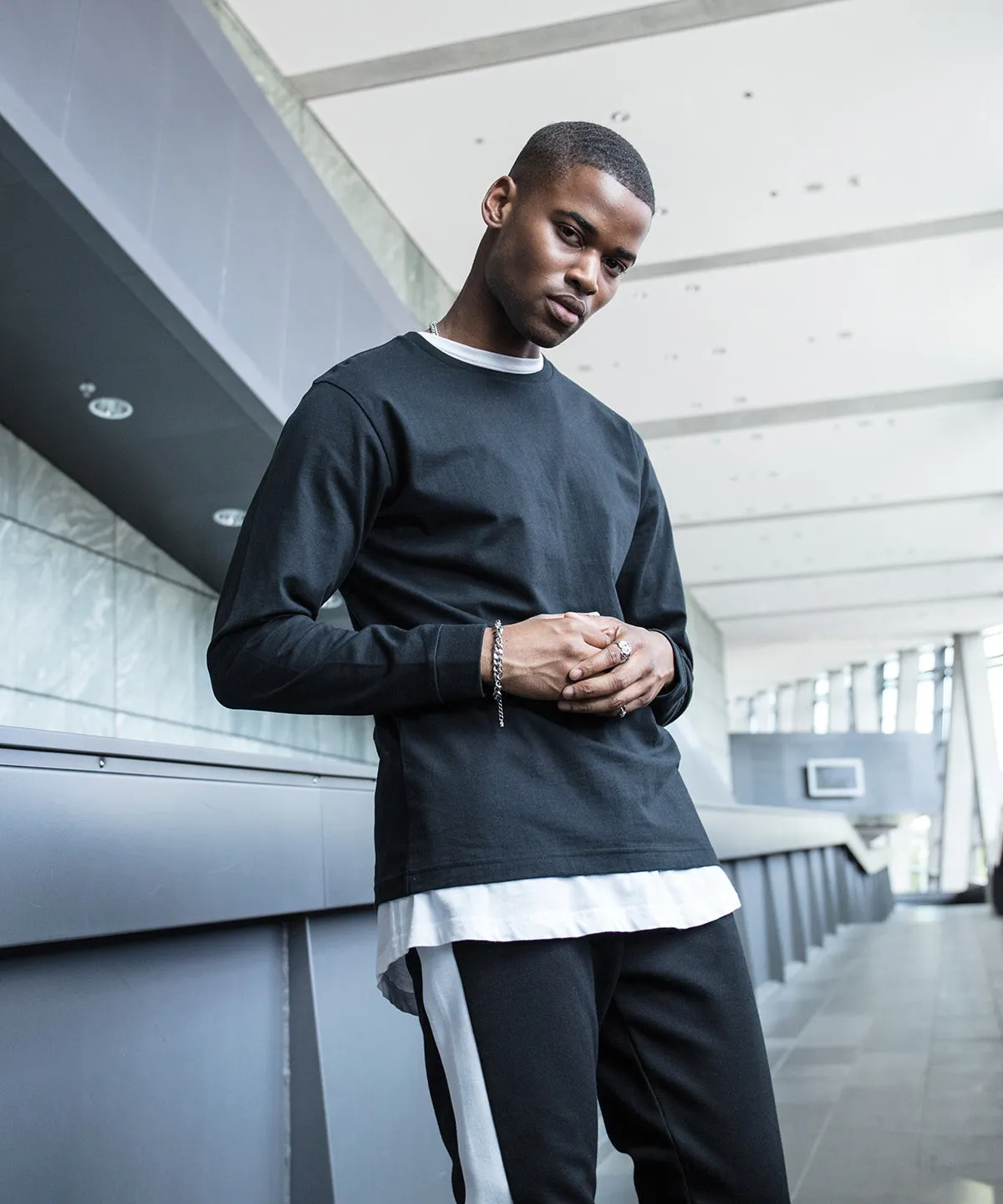 White - Long sleeve with cuff rib