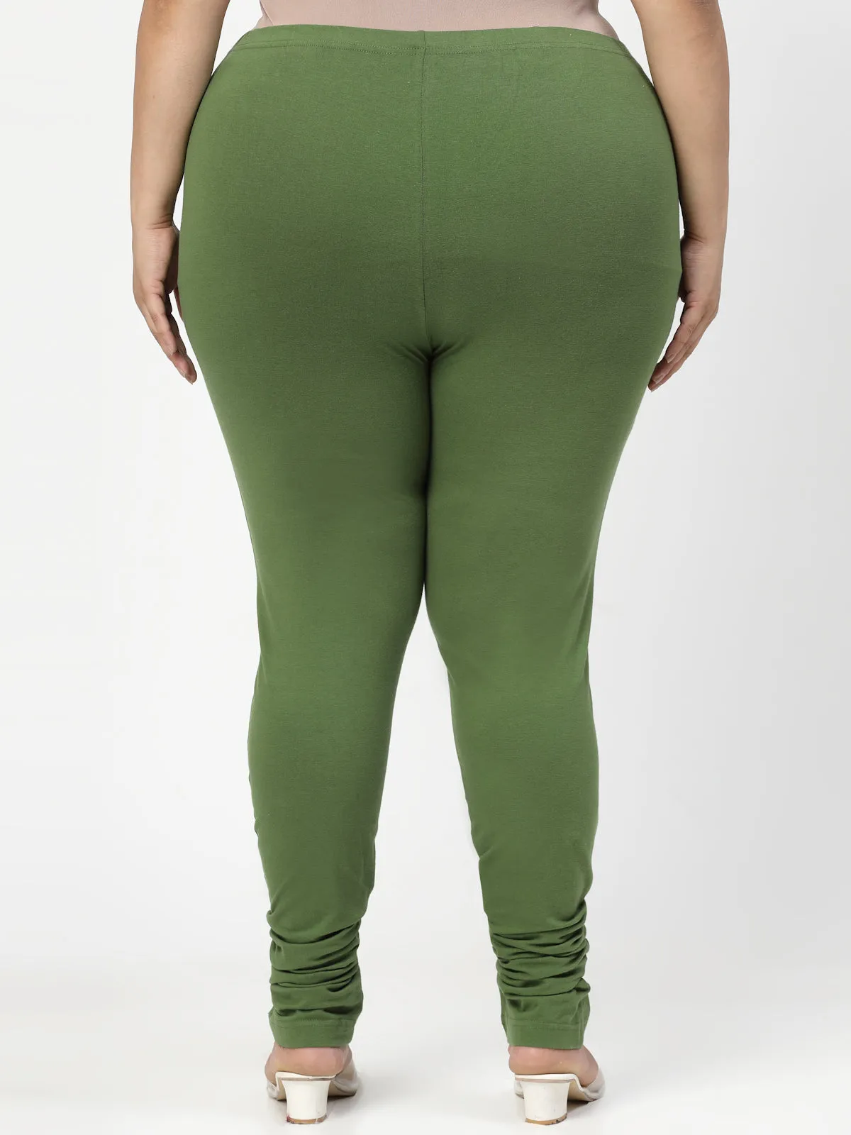 Women Green Solid Legging