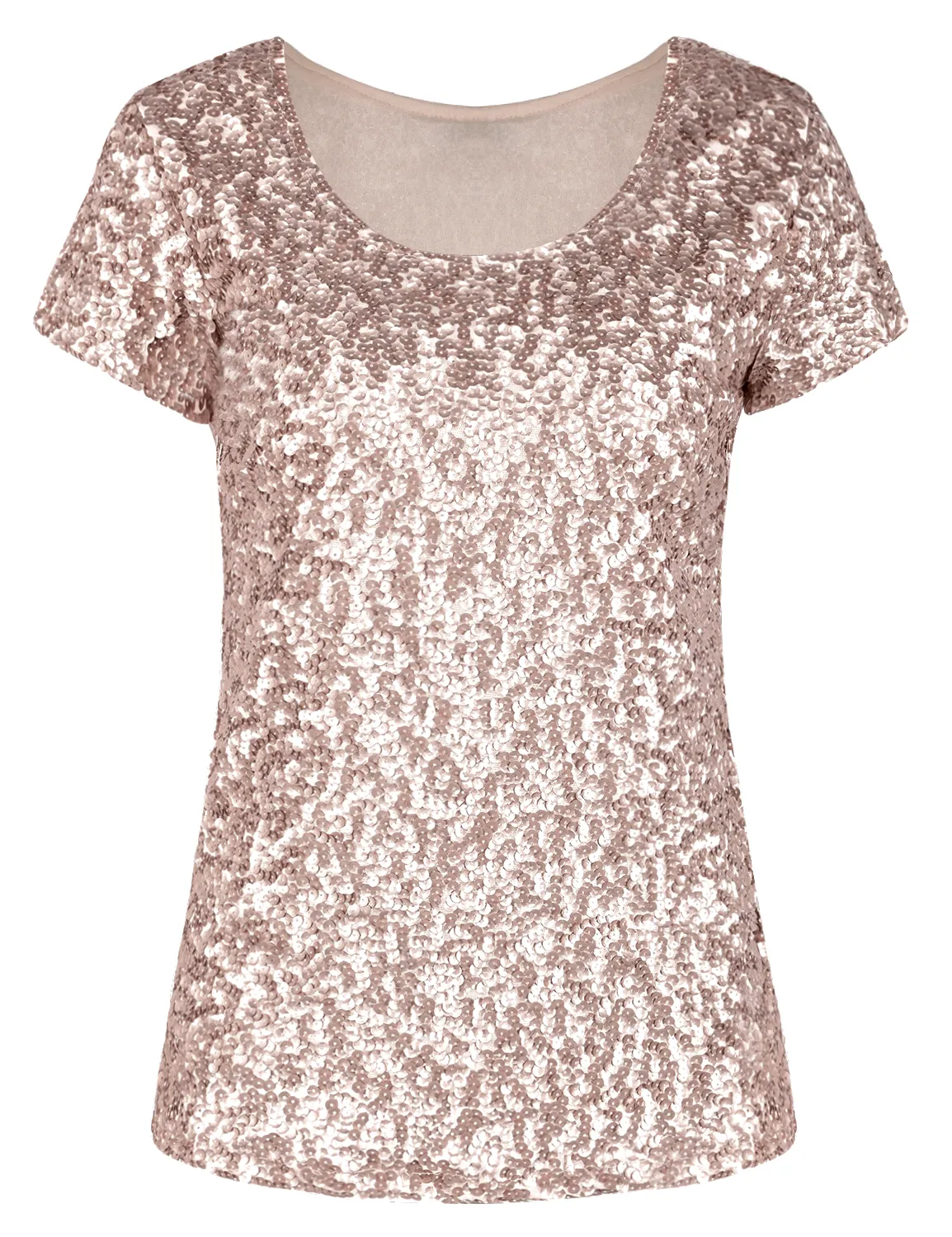 Women's Short Sleeve Sequin Blouse Tops Cocktail