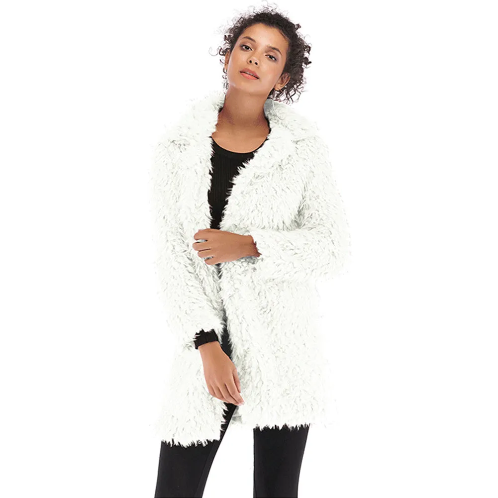 YESFASHION Versatile Long-sleeve Plush Thermal Jacket Coats